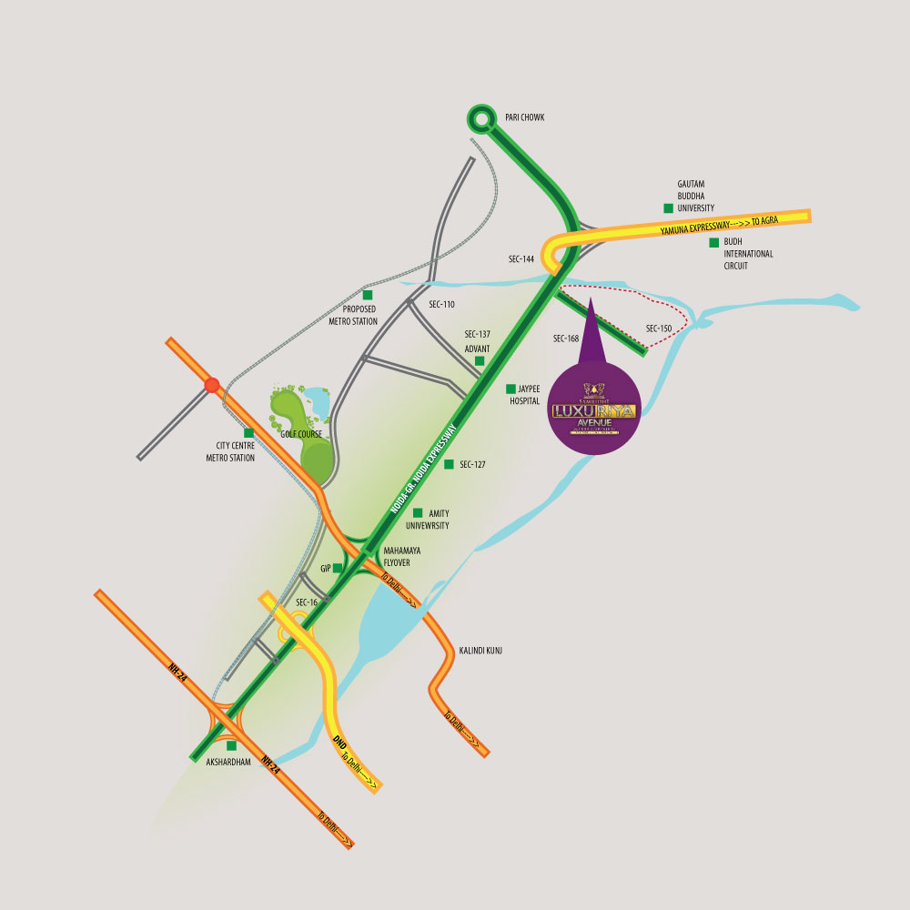 Samrighi Luxuriya Avenue Location map